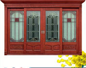 Cina Red  Carve patterns solid Wooden Automatic telescoping sliding doors perusahaan