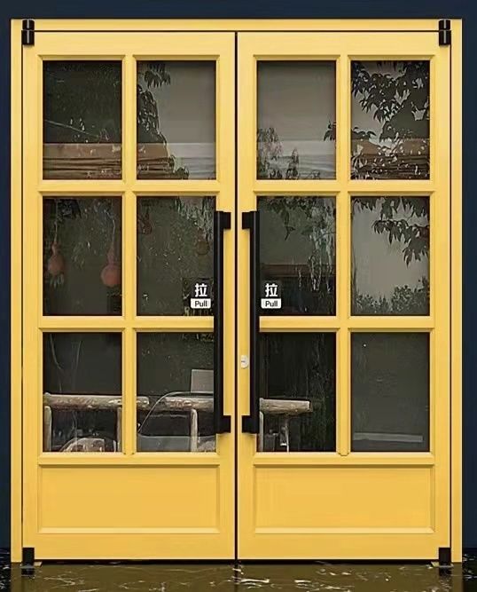 Prehang Upvc Pintu Kaca Ganda 64x80 Luar otomatis ayunan Pintu kfc pintu
