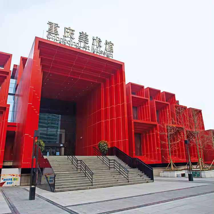 2.0mm Kaca Aluminium Curtain Wall dengan 800Pa Watertightness Instalasi eksternal