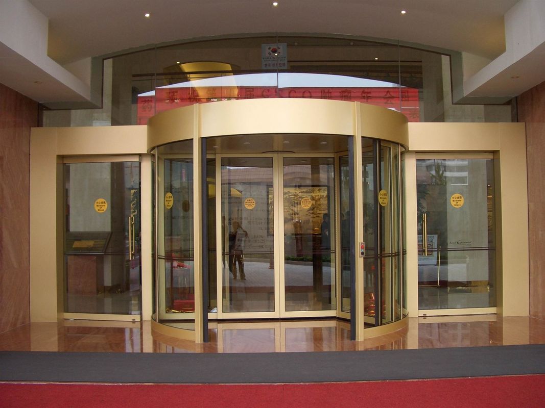 AC220/50Hz Automatic Revolving Door dengan Motor Made Germany dan Ketinggian Canopy 300-600 Mm