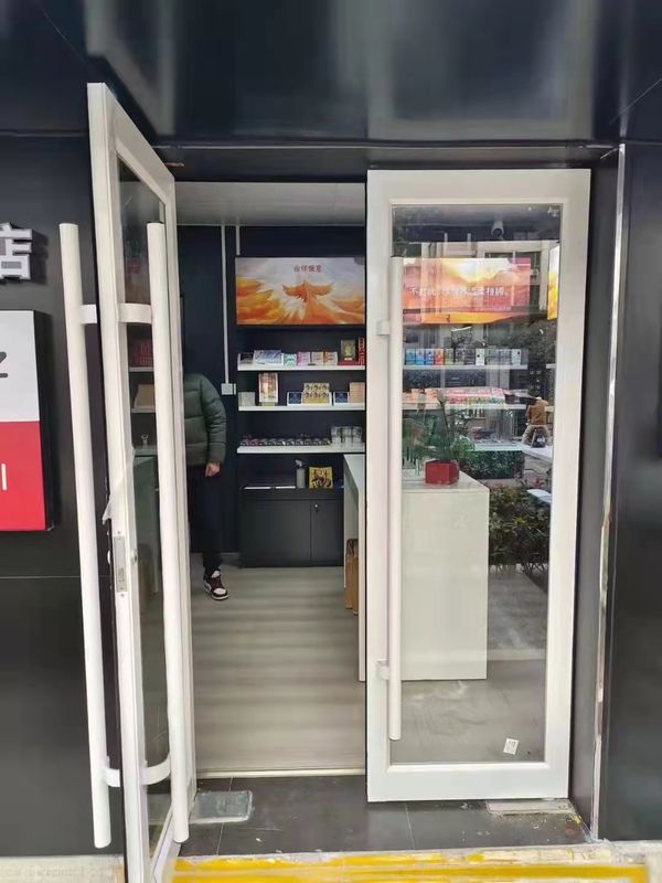 Pintu Pivot Ganda Tanpa Bingkai 36 Inci Pintu Ayunan Otomatis Pintu KFC