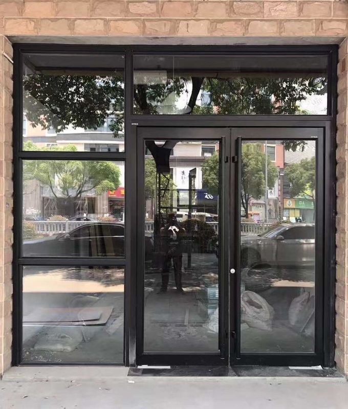 OEM UPVC stainless steel Aluminium Double swing pintu pintu kfc Ketebalan 1,2mm