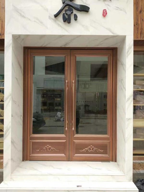 Baja tahan karat Aluminium Eksterior Lantai ganda spring otomatis ayunan Pintu 72x96 ODM