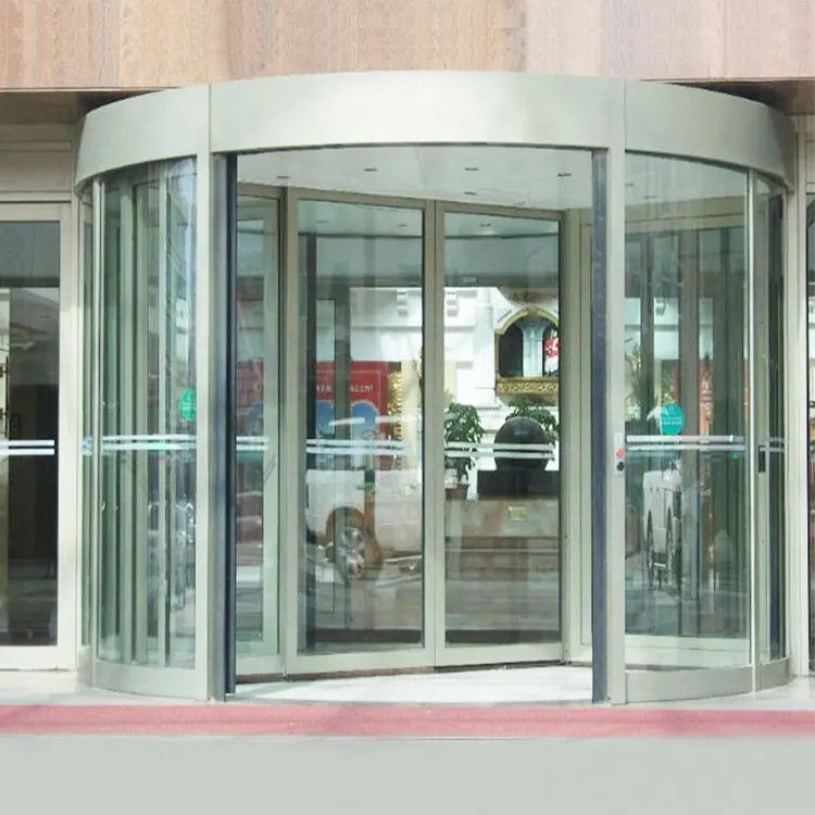 Desain Baru Aluminium Alloy Otomatis Pintu Kaca Berputar Untuk Hotel Bangunan Komersial